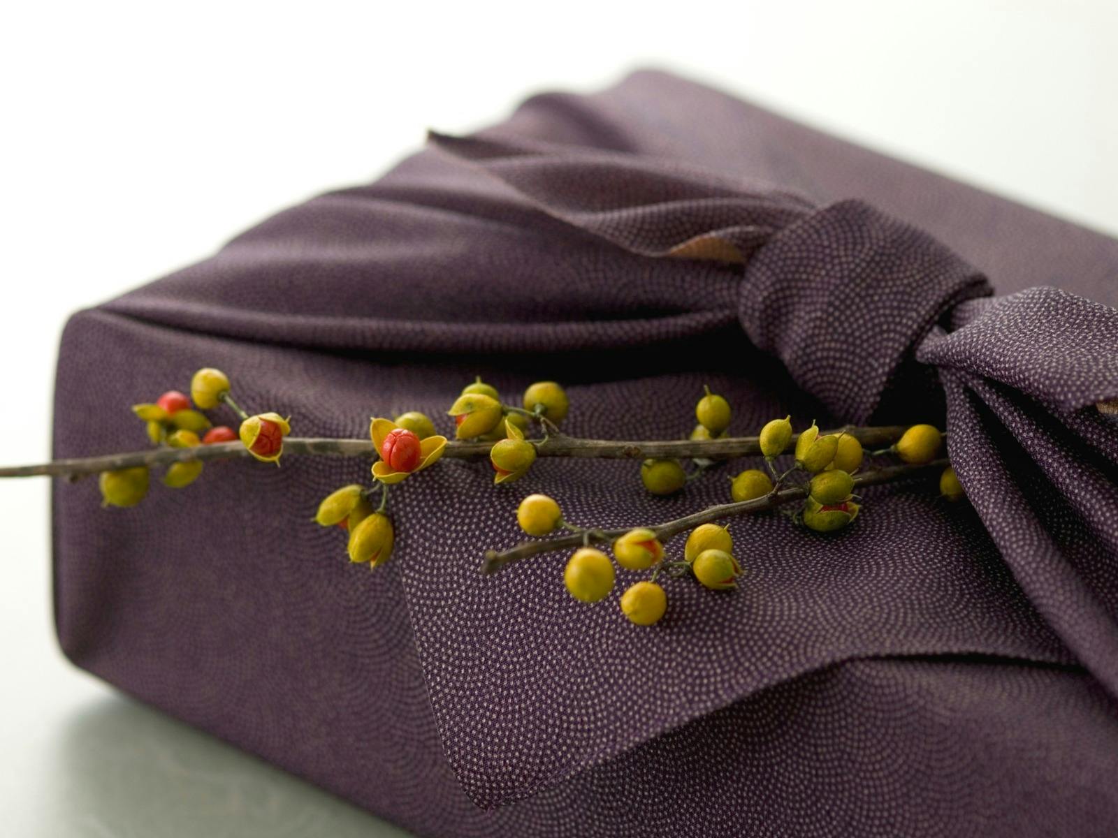 Brown fabric furoshiki
