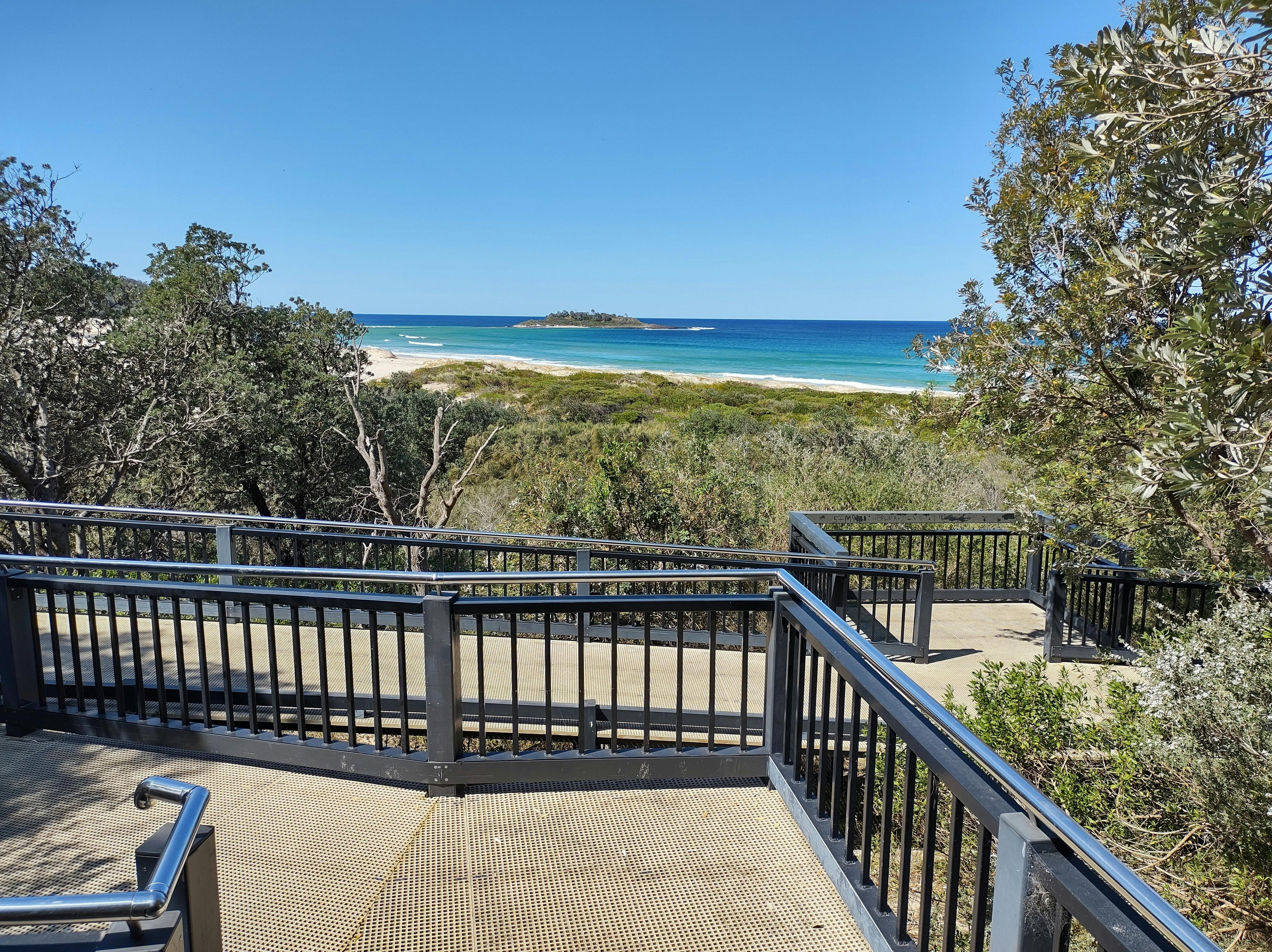 Access to Conjola Beach and views of Green Island via the fully accessible board walk