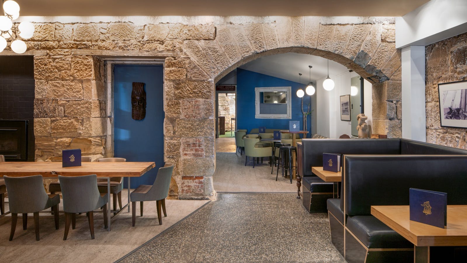 Warm sandstone restaurant