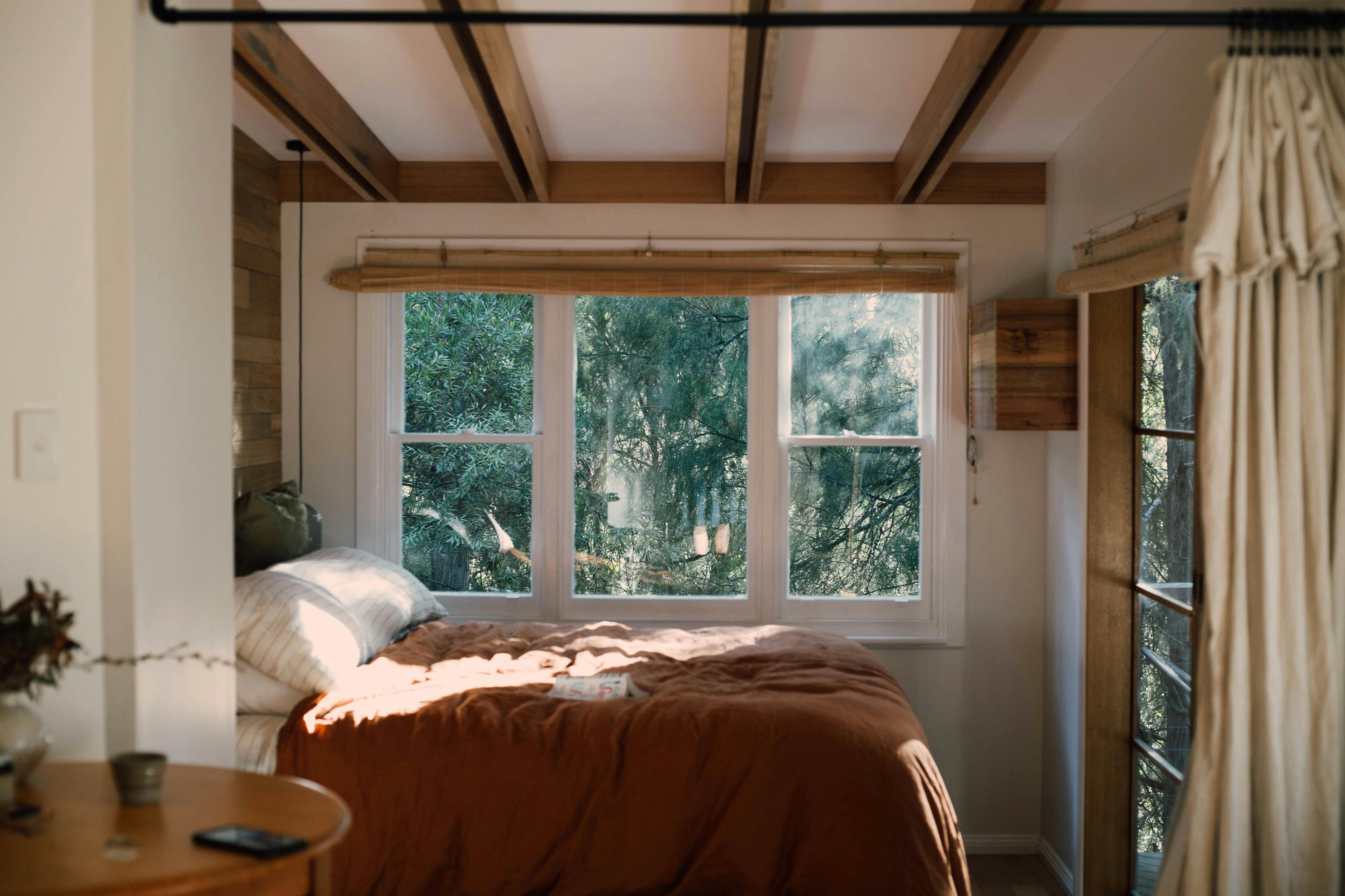 bed in the cabin