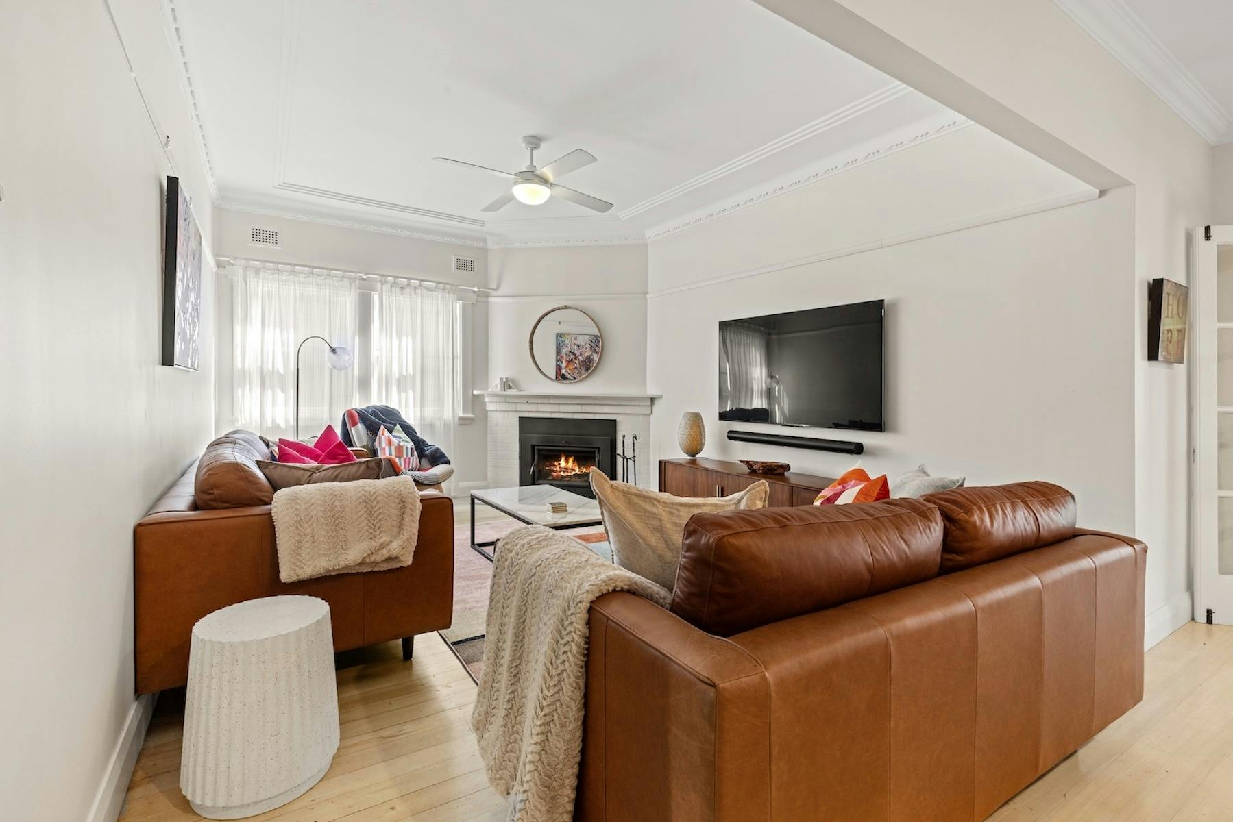 Lounge with fireplace