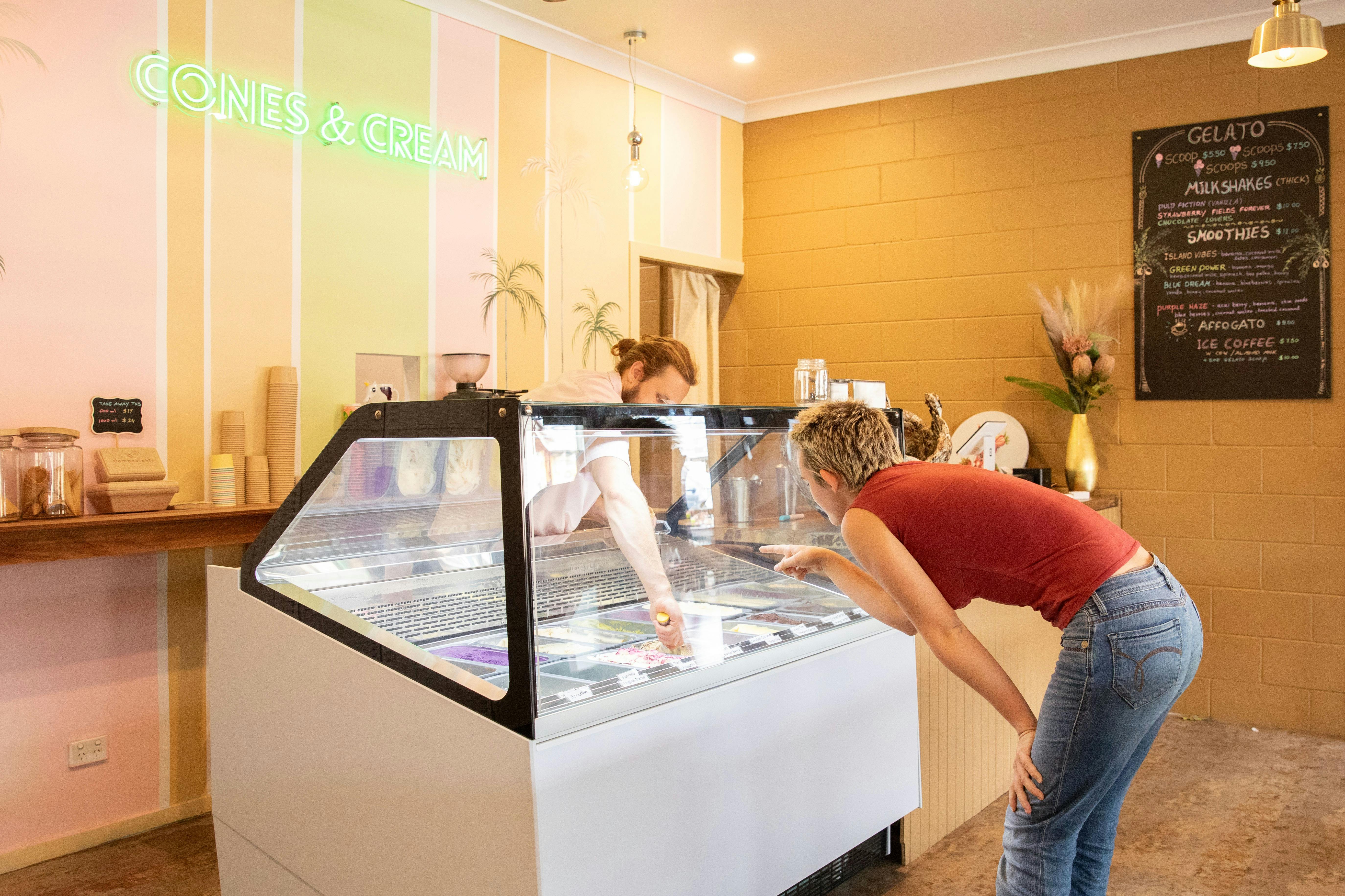 Visitor selecting their ice cream