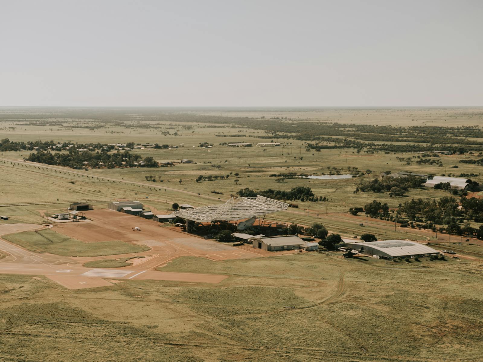 QANTAS founders museum from above while on our Longreach legends scenic flight