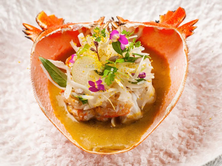 Tin can bay spanner crab. Yellow chilli, tumeric and coriander seed. 1780 AD Thai-Portuguese salad