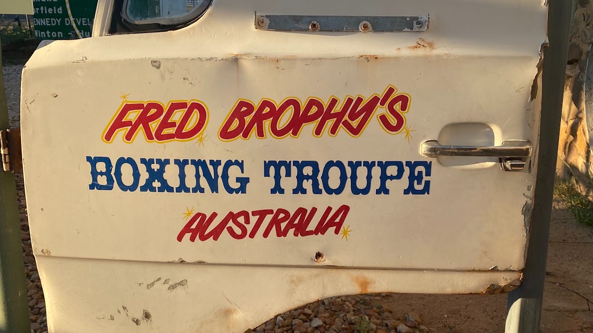 Fred and Sandy Brophy's truck door. The stores of how you get about this wide landscape.