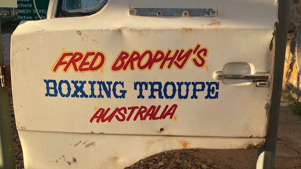 Fred and Sandy Brophy's truck door. The stores of how you get about this wide landscape.