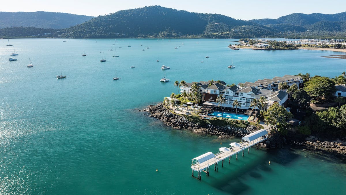 coral sea resort view from above