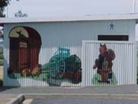 Mural on public toilet wall