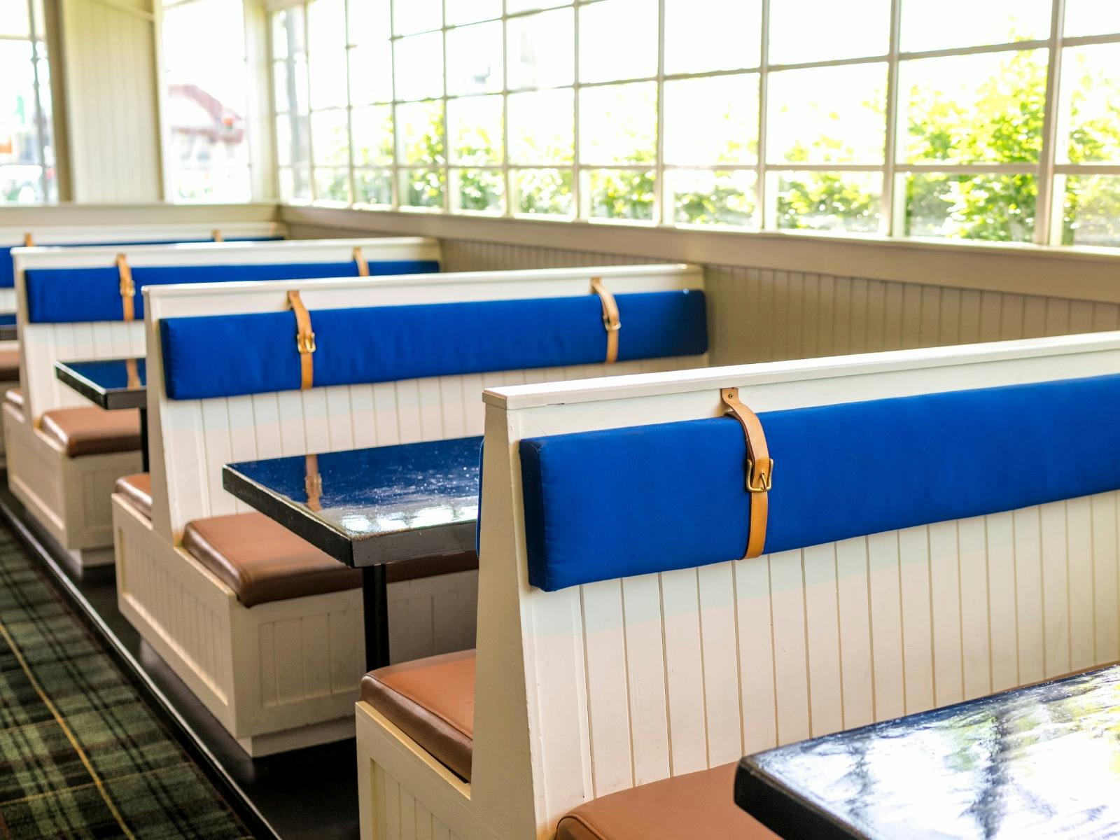 booth seating at The Camellia Hotel