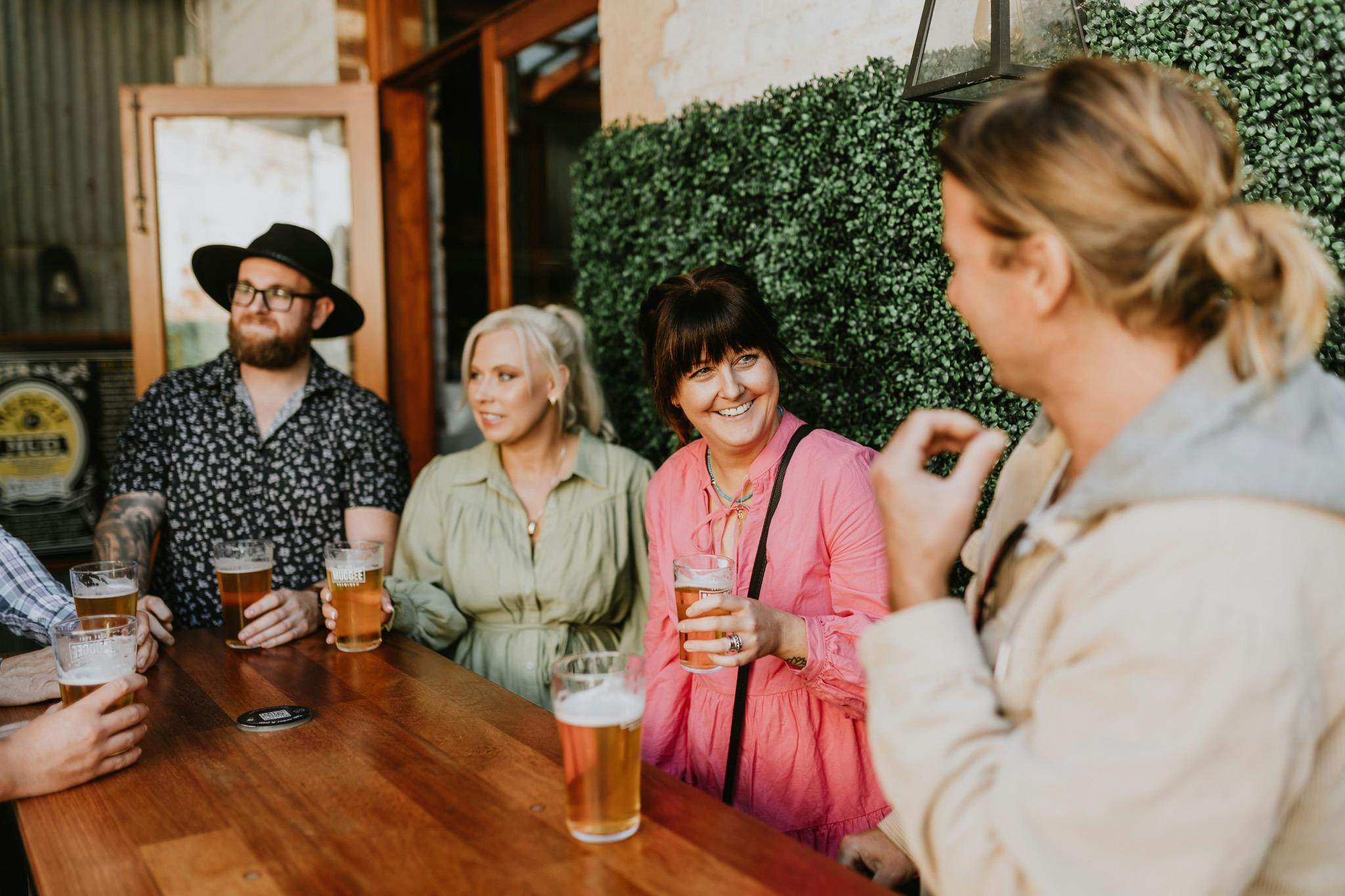 Mudgee Ale Trail clients enjoy the beer garden at a local brewery