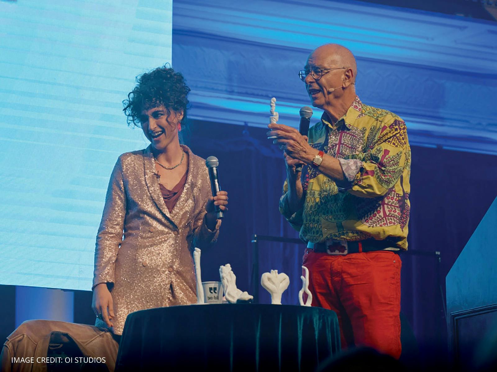 An image of people on stage at the Beaker Street Game Show