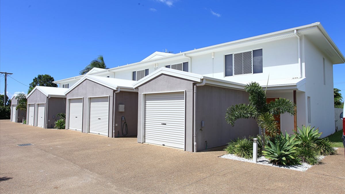 Most units have their own garages