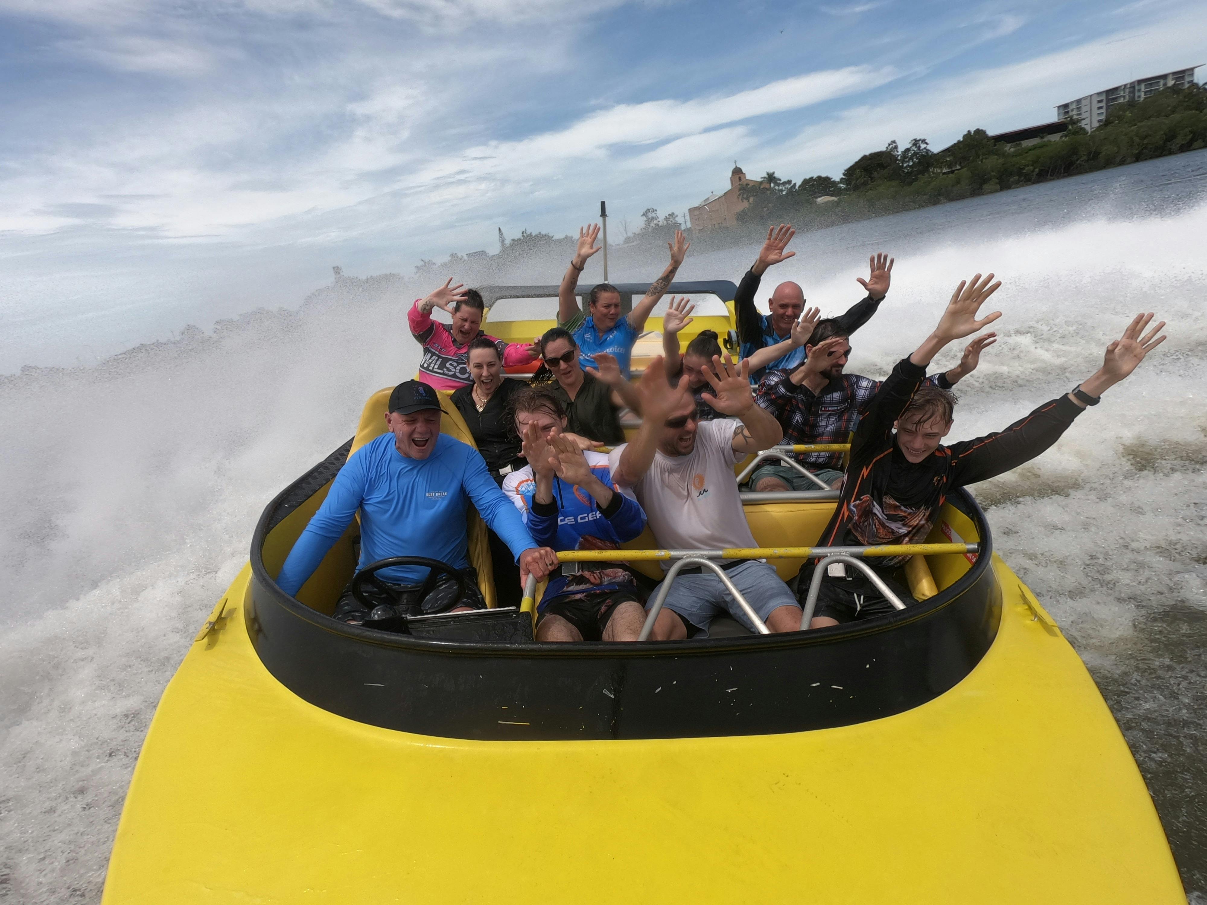 Image of passengers enjoying the jet boat ride