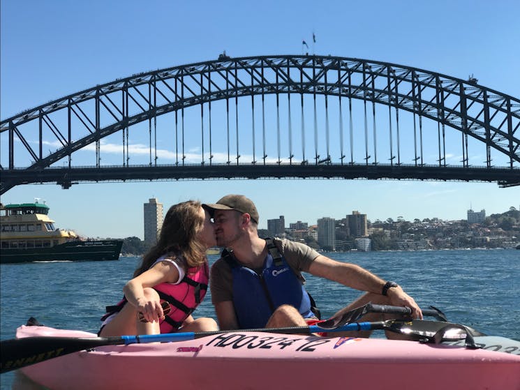 Romantic kayaking trip