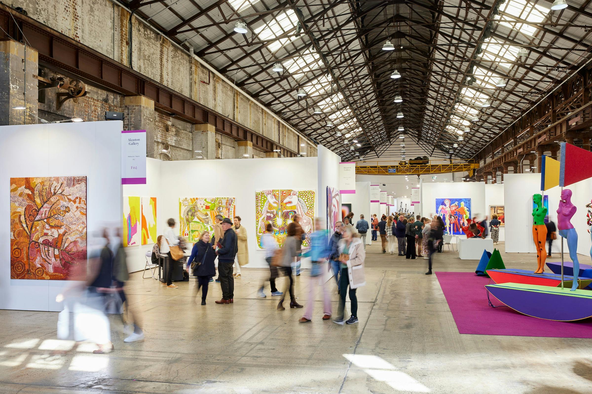 People looking at art