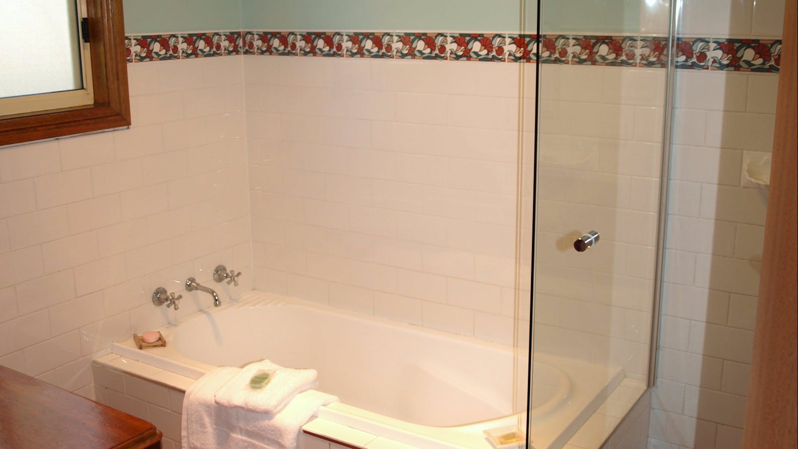 Bathroom with bath, shower. Separate toilet