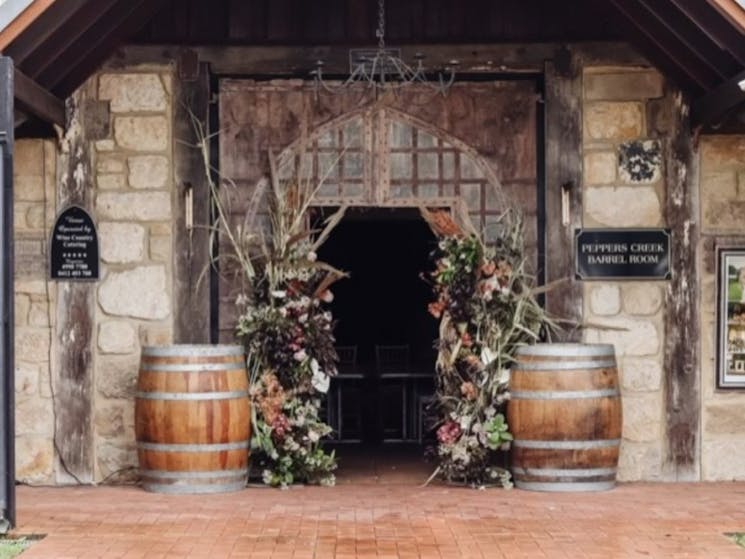 Entry to the barrel room