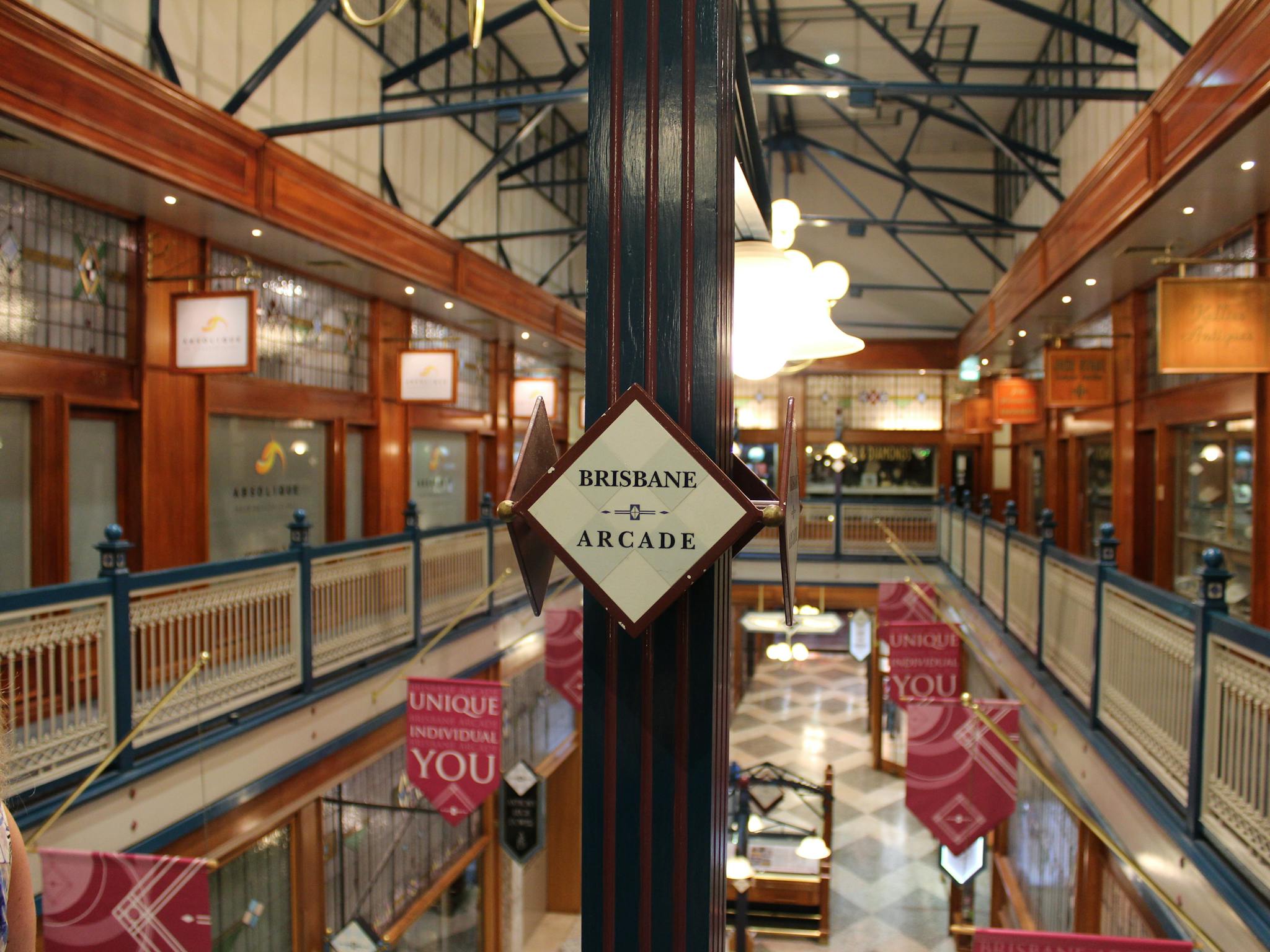 brisbane arcade. shops on lower floor. mezzanine level brisbane arcade. shops on lower floor. mezzanine level