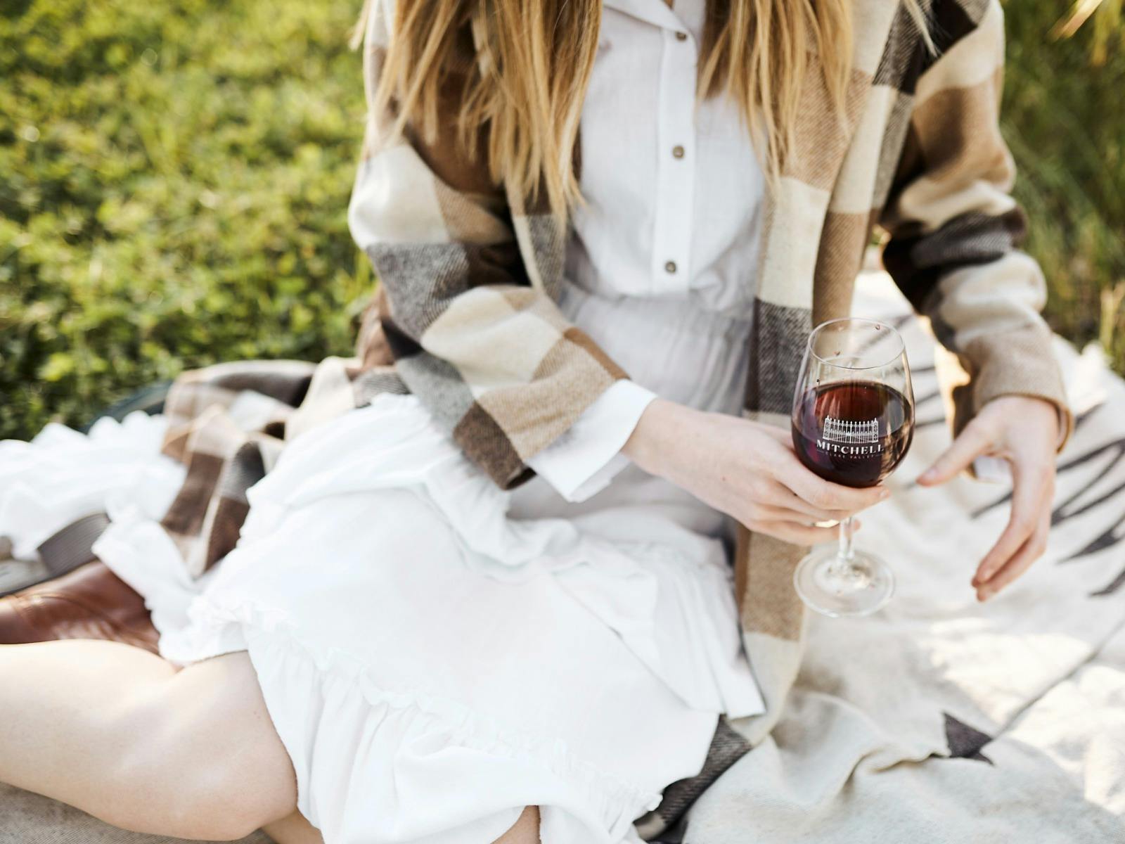 Mitchell Wines Kinsfolk Grenache in hand picnic