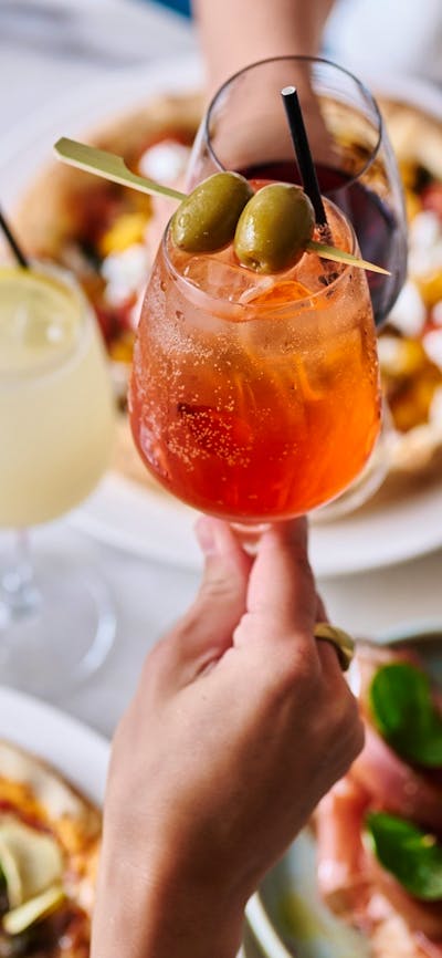Aperol Spritz and Italian food