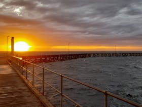 Sunset over the sea, taken from the jetty