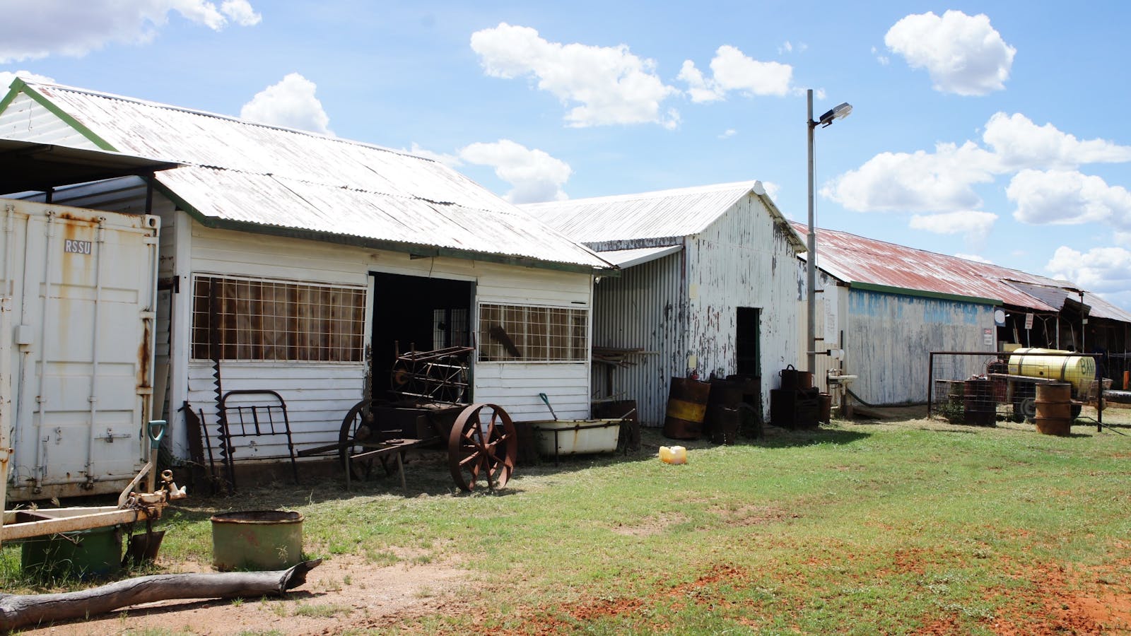Old WWII Sheds, located behind the mud hut.