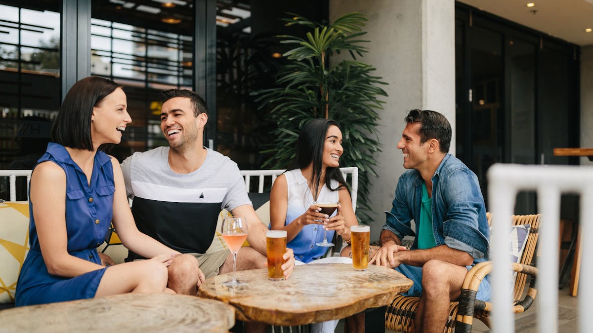 Enjoy a cold drink in Social House Cabana