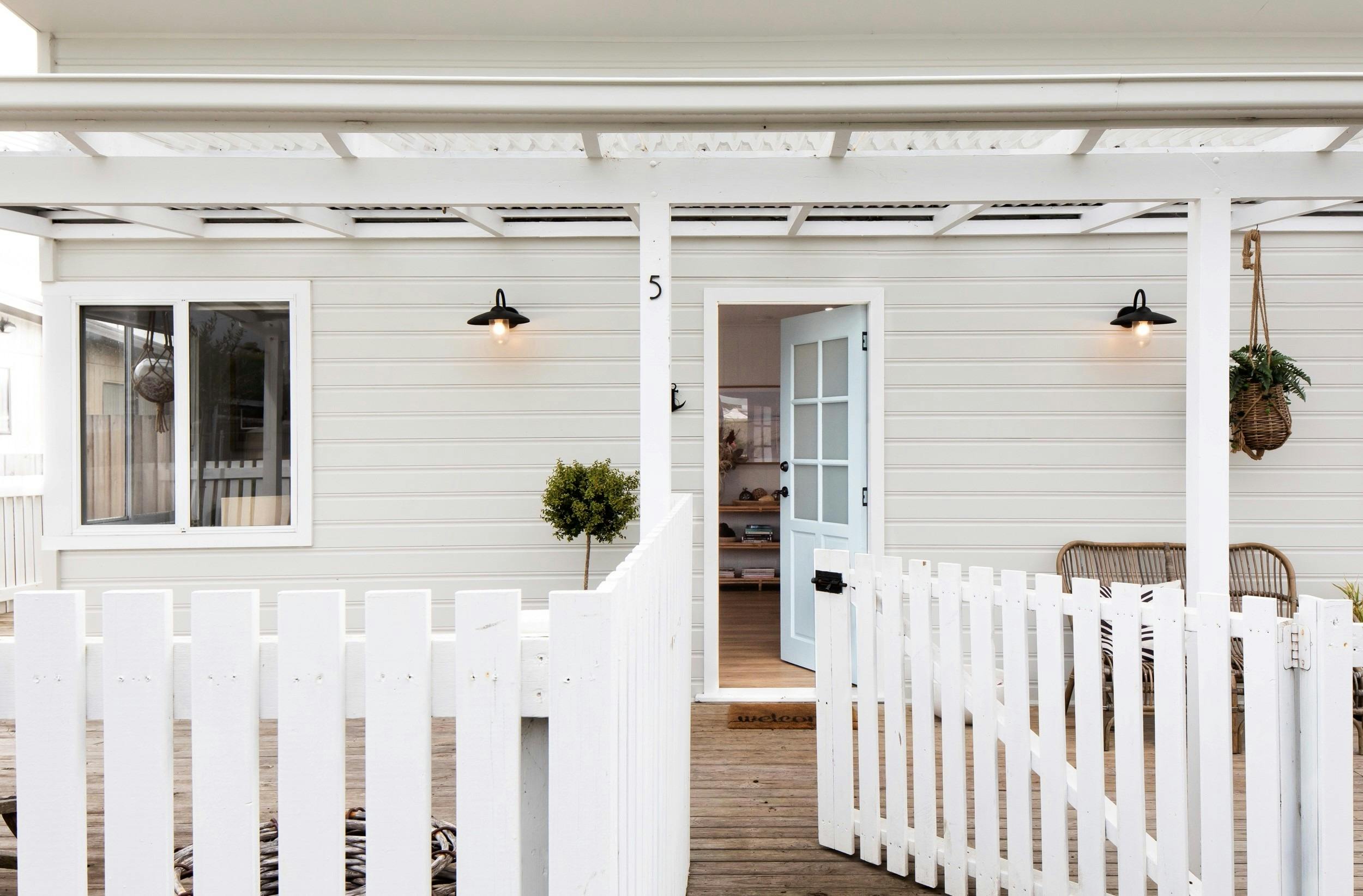 Front entrance of beach house in Weymouth Tasmania