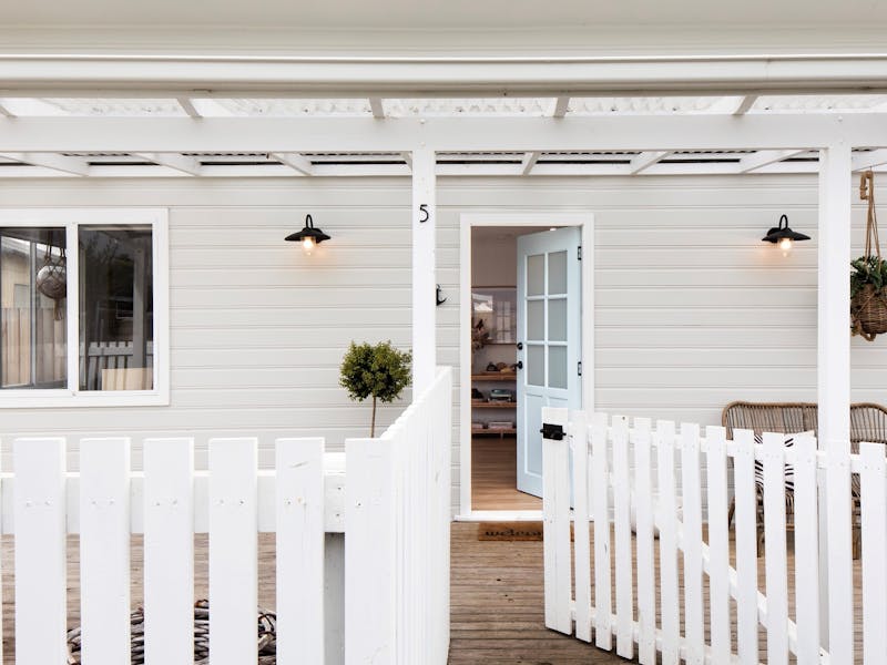 Front entrance of beach house in Weymouth Tasmania