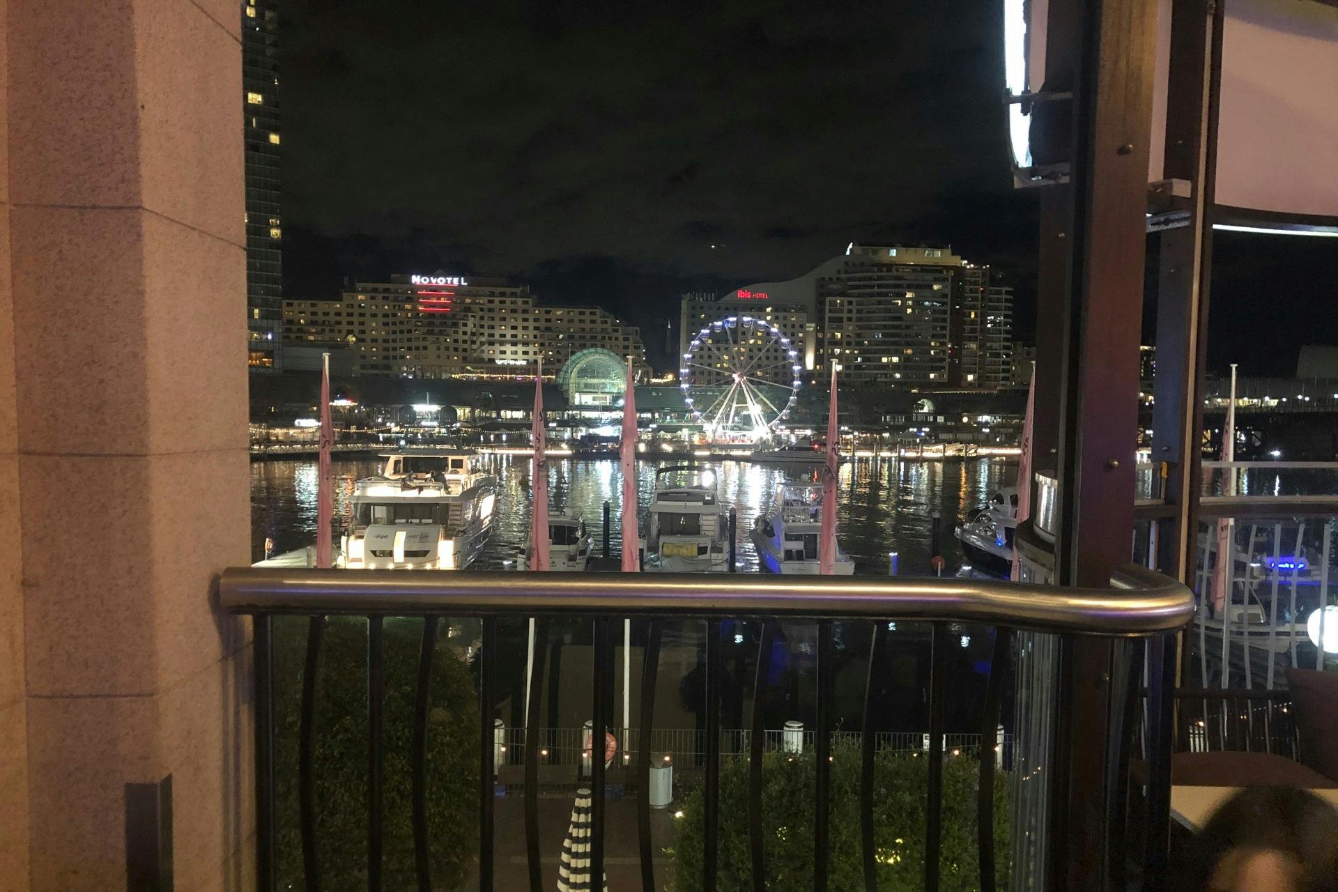 Views form Blackbird Cafe at night