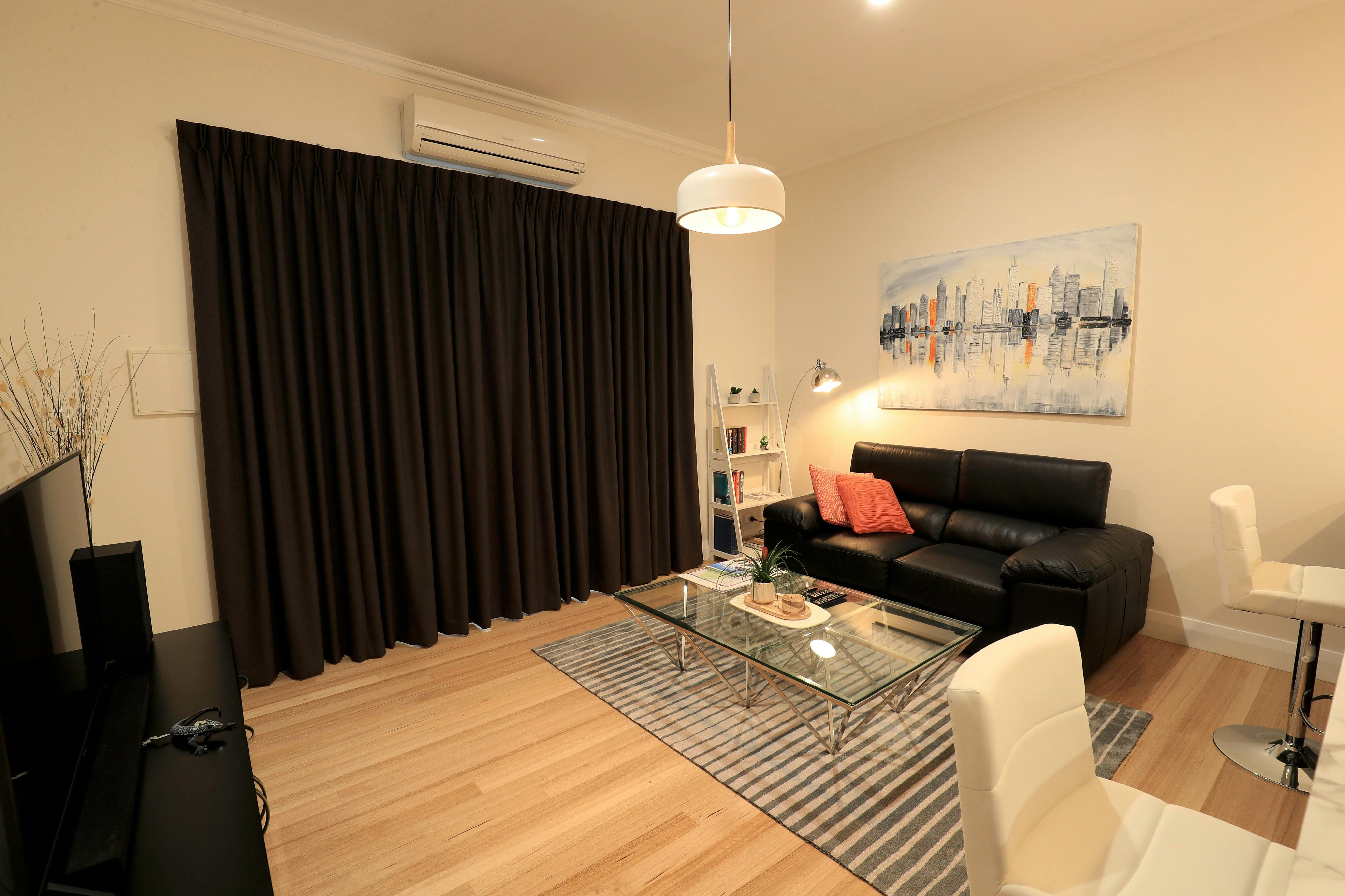 Strathalbyn Cottage lux options from leather lounge to big screen TV makes your stay comfortable.