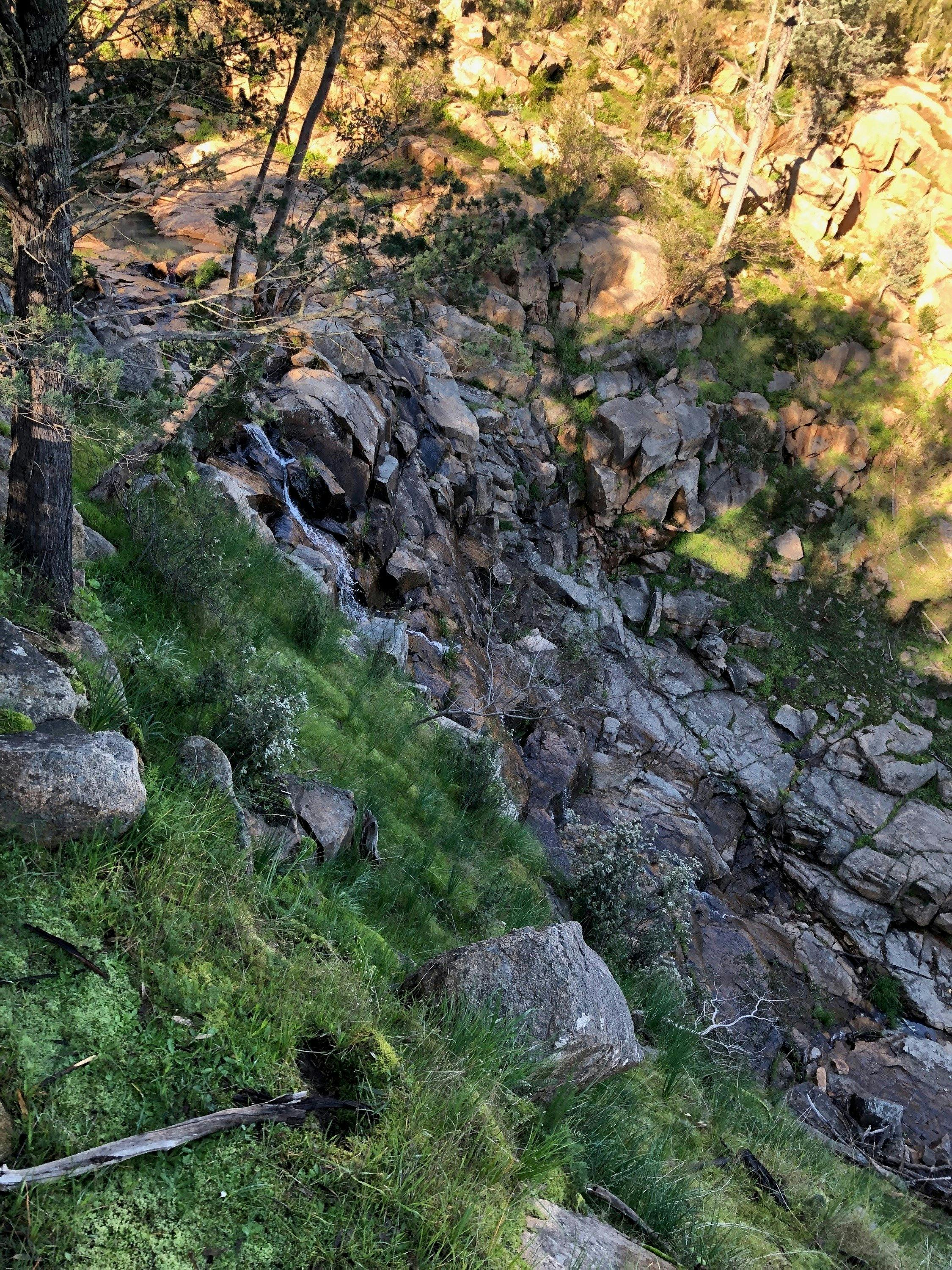 Waterfall flowing down through rocks