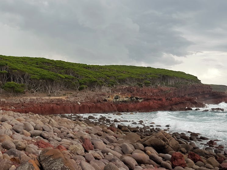 Deep red rock on the Light to Light Guided Pack-Free Walk