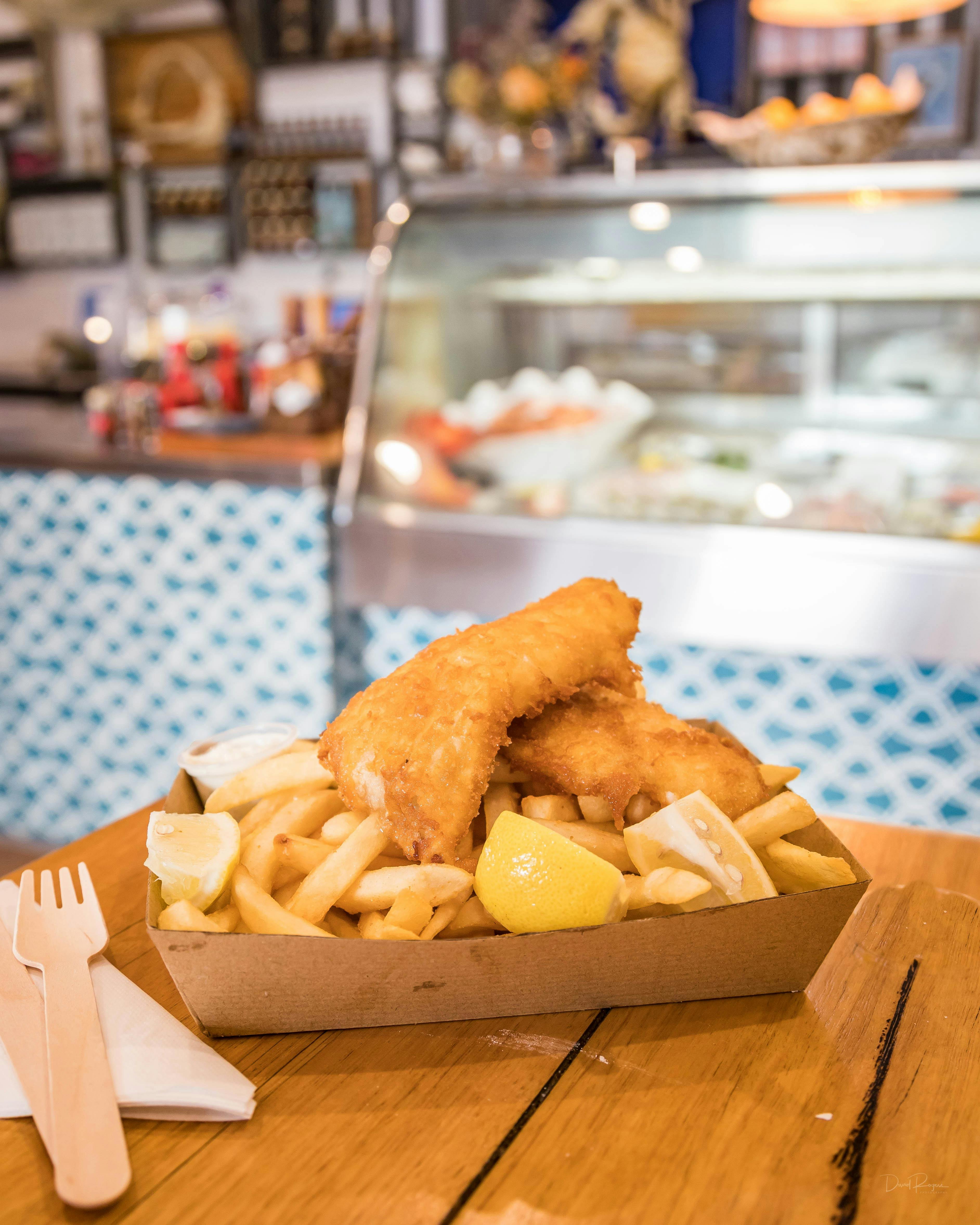 Delicious takeaway fish and chips