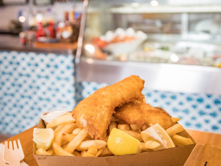 Delicious takeaway fish and chips