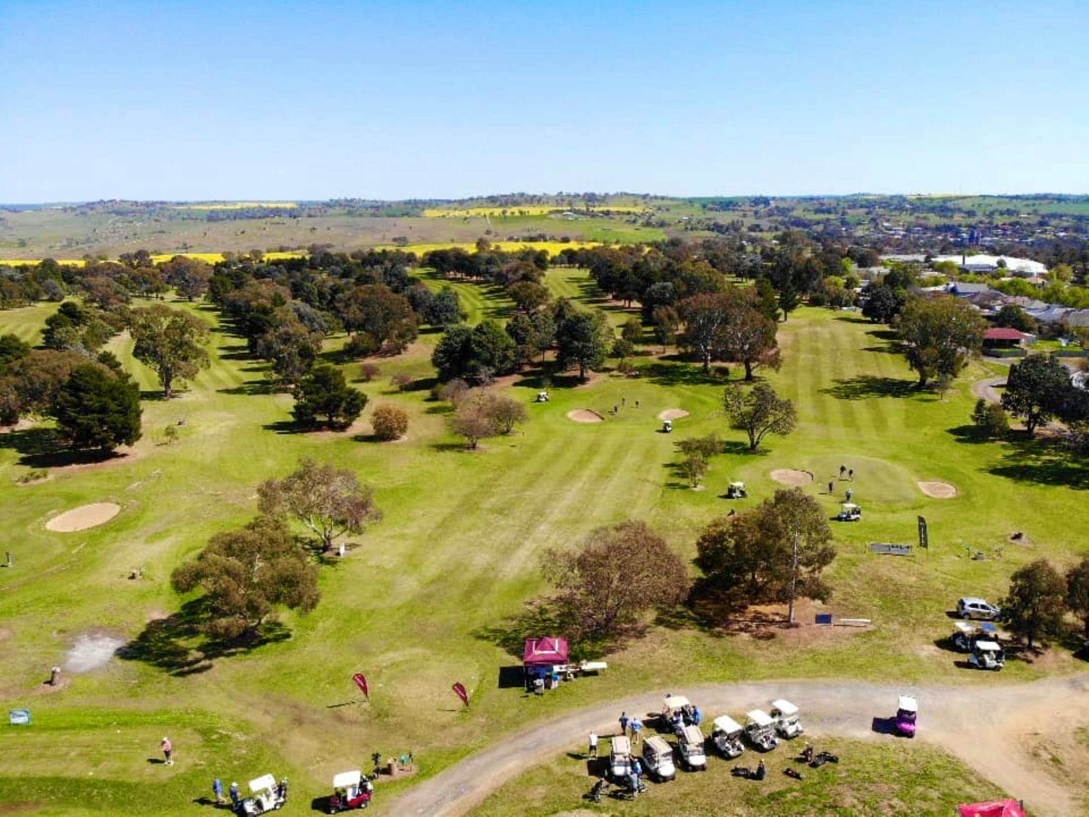 Aerial view of Harden golf course