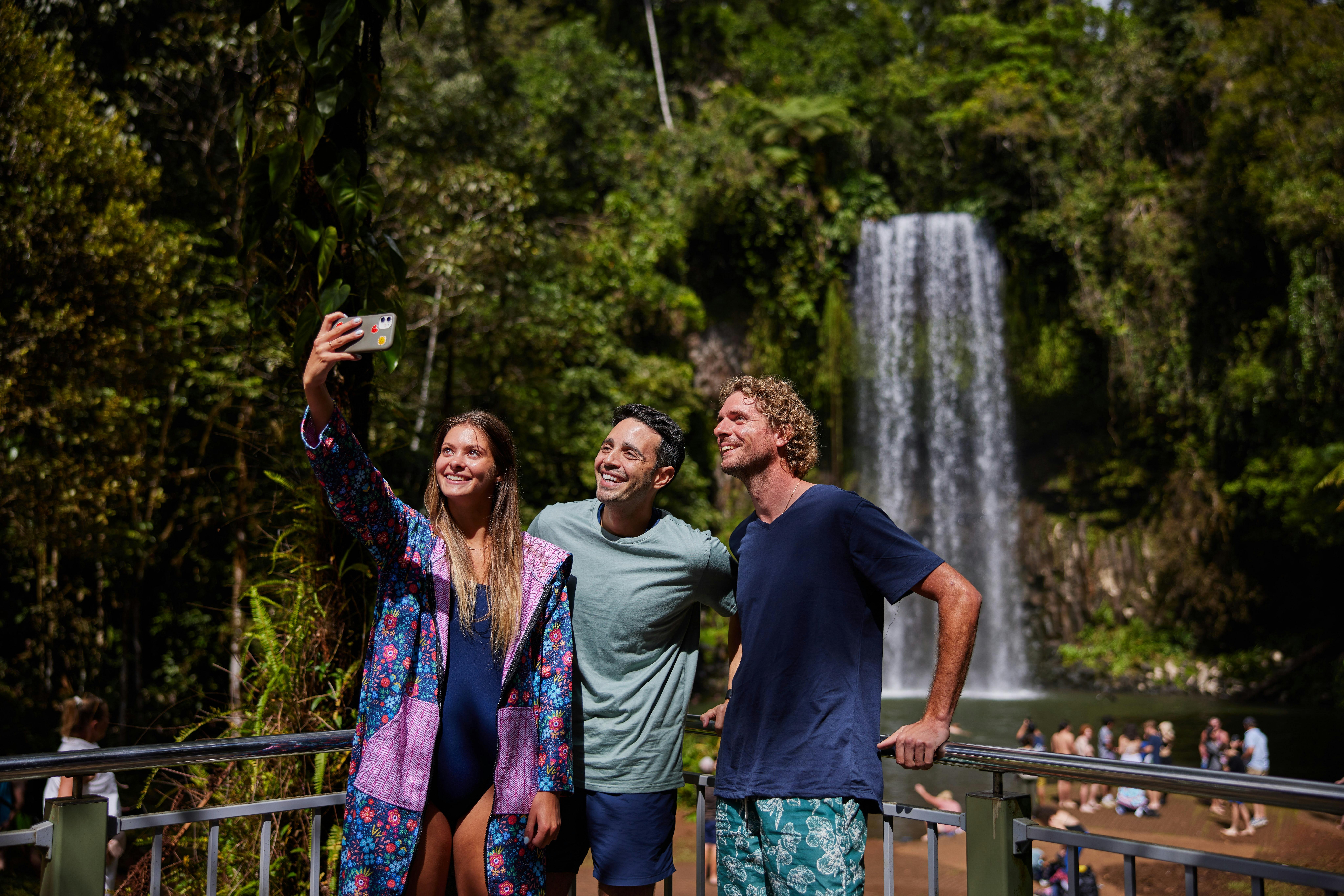 Selfies at Millaa Millaa, Atherton Tablelands with Barefoot Tours