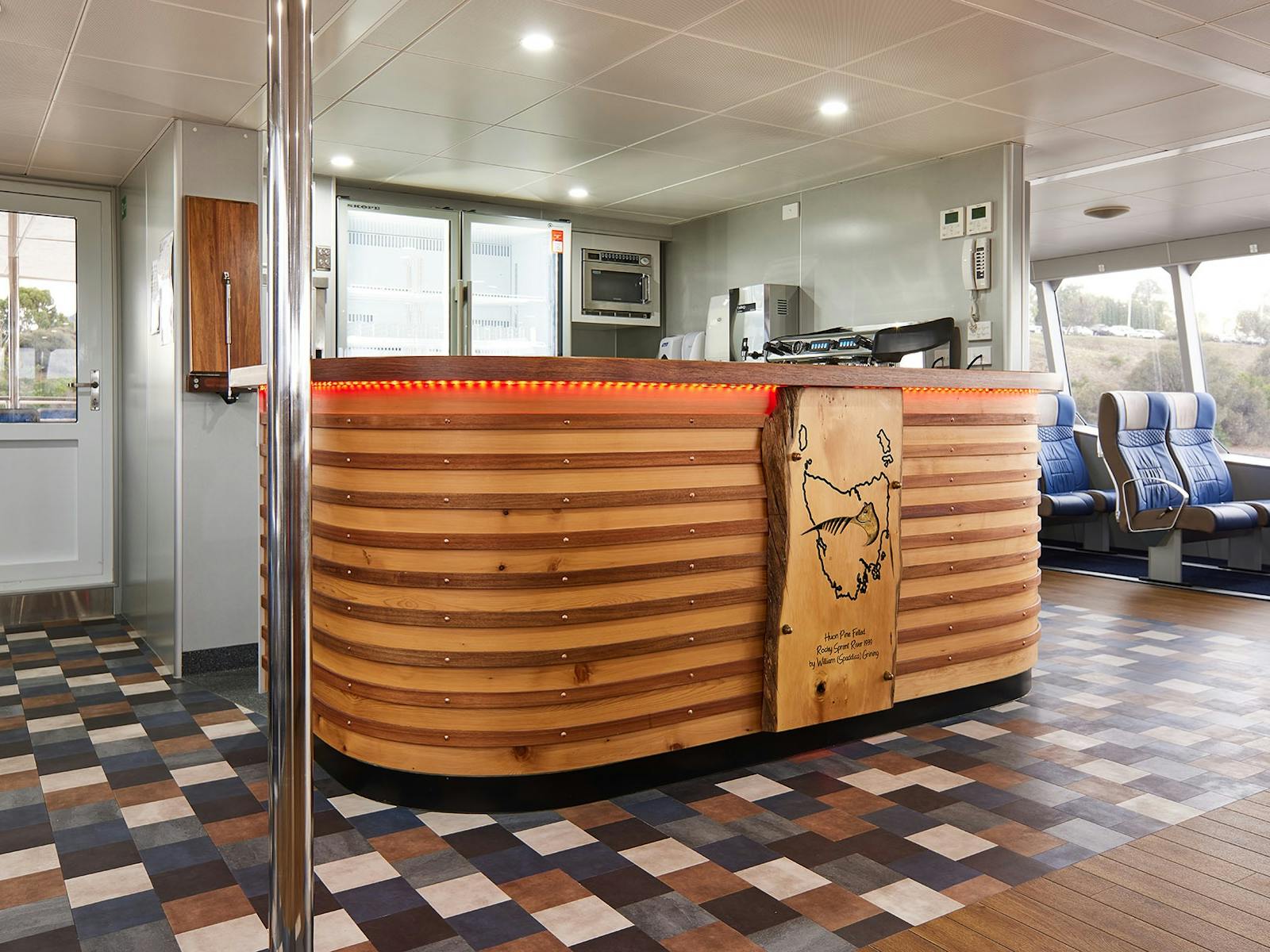 There are two kiosks on board Harbour Master II