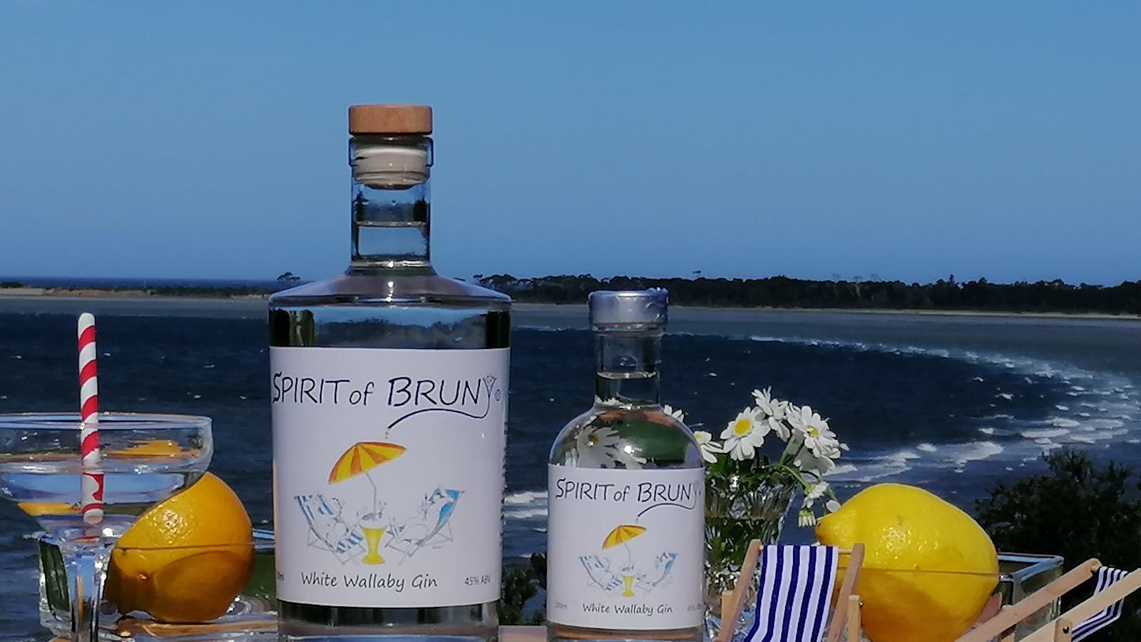 White Wallaby Gin overlooking the bay