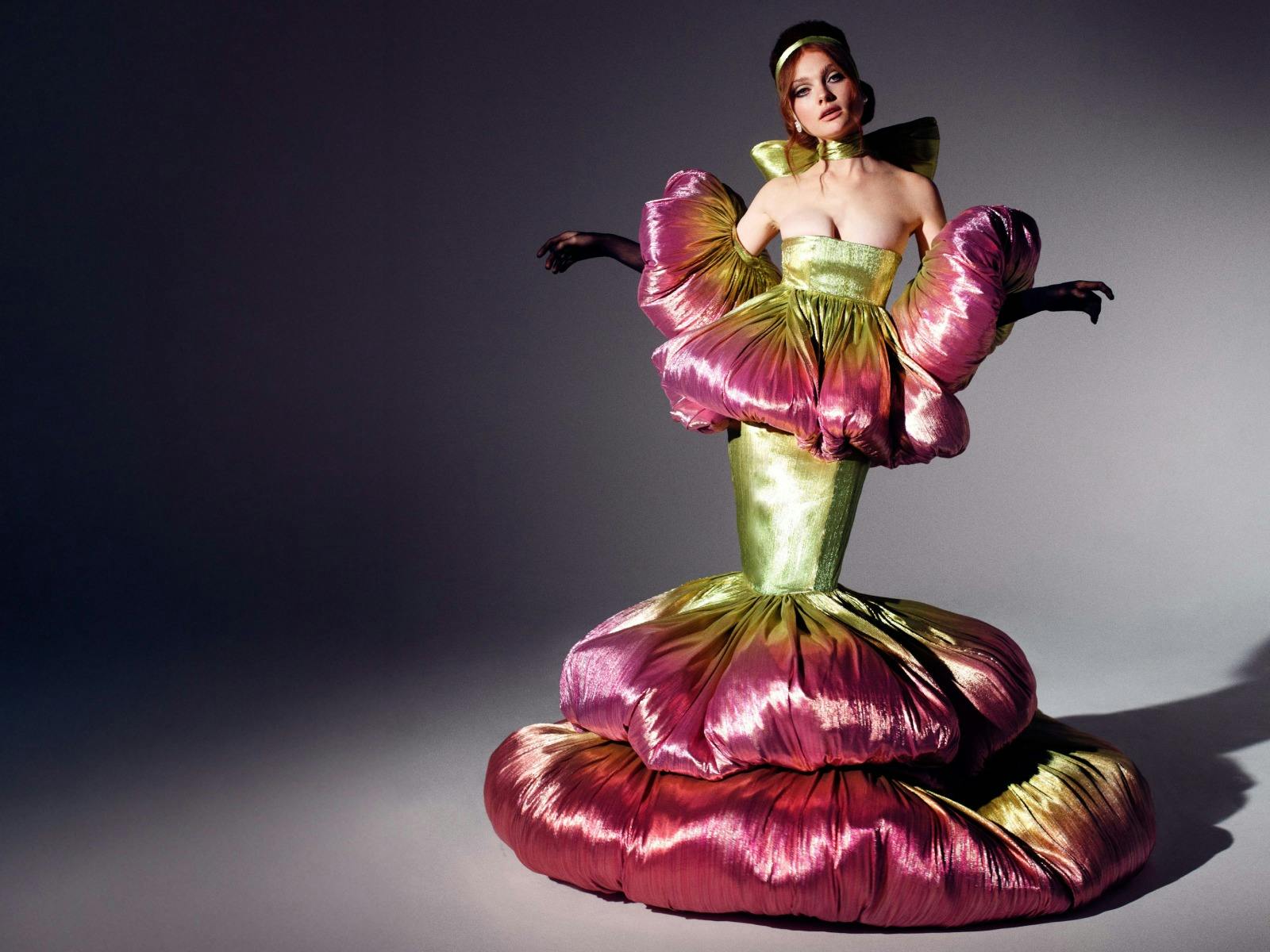 Lady modelling The Peony Dress.