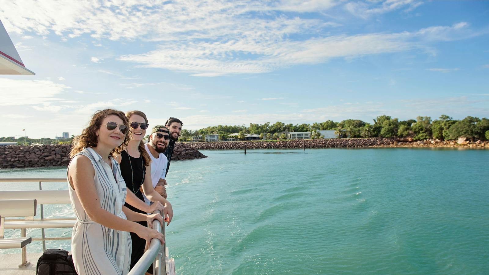 Passengers enjoying the breezy sundeck