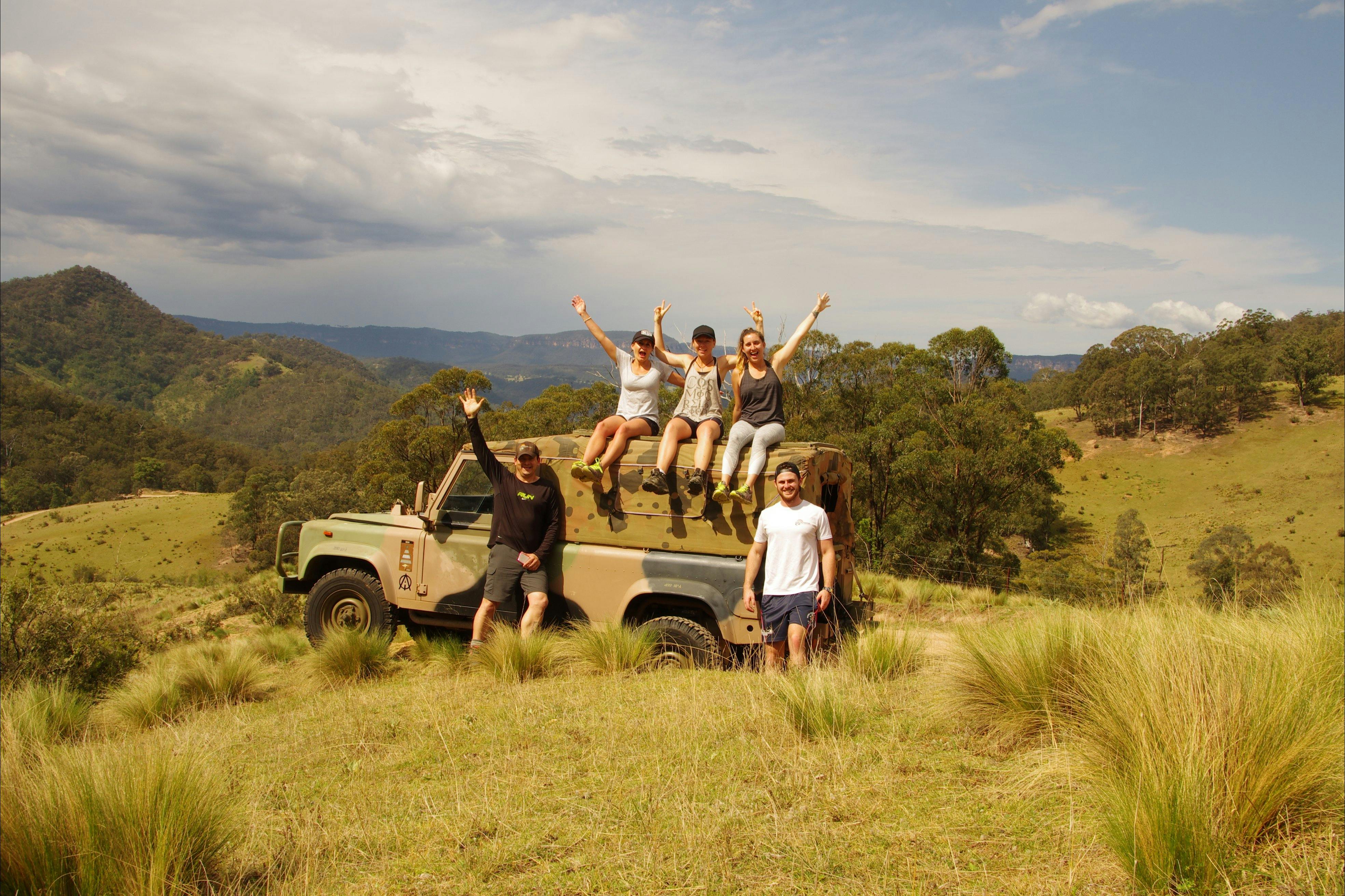 The Blue Mountains in the background close to the end of the first day