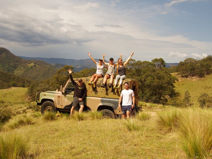 The Blue Mountains in the background close to the end of the first day