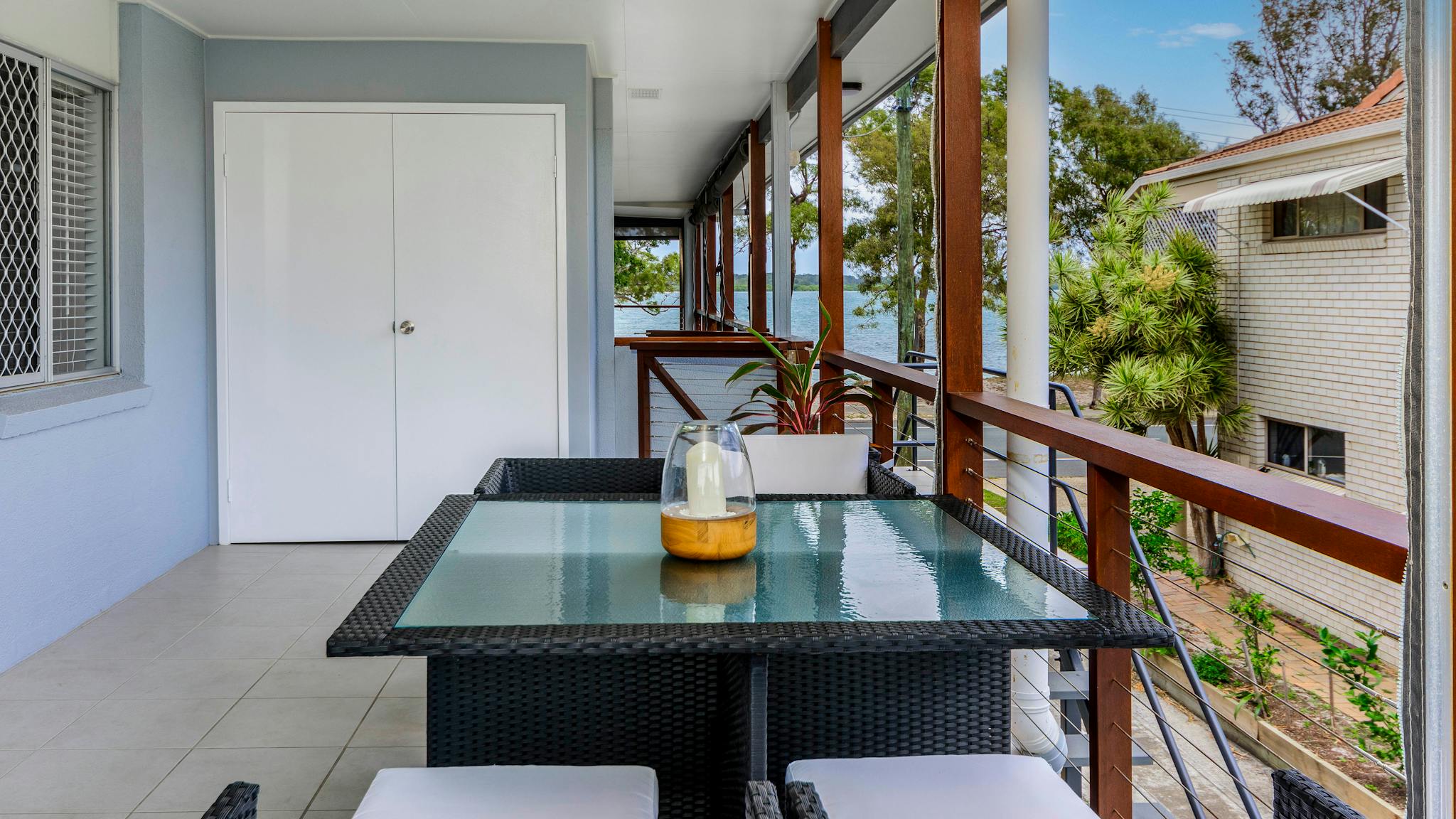 Balcony with water views Balcony with water views