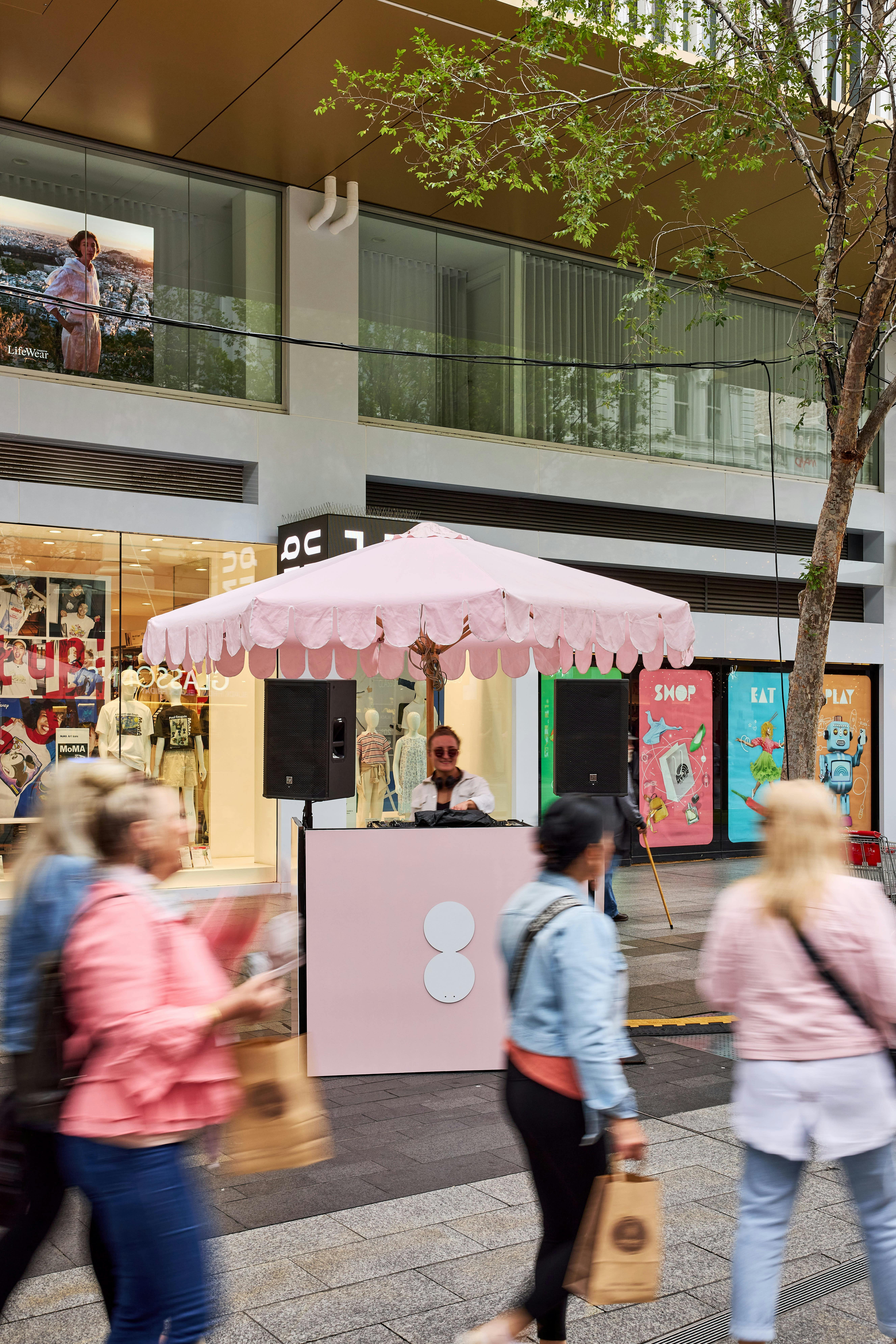 DJs in the Mall performing
