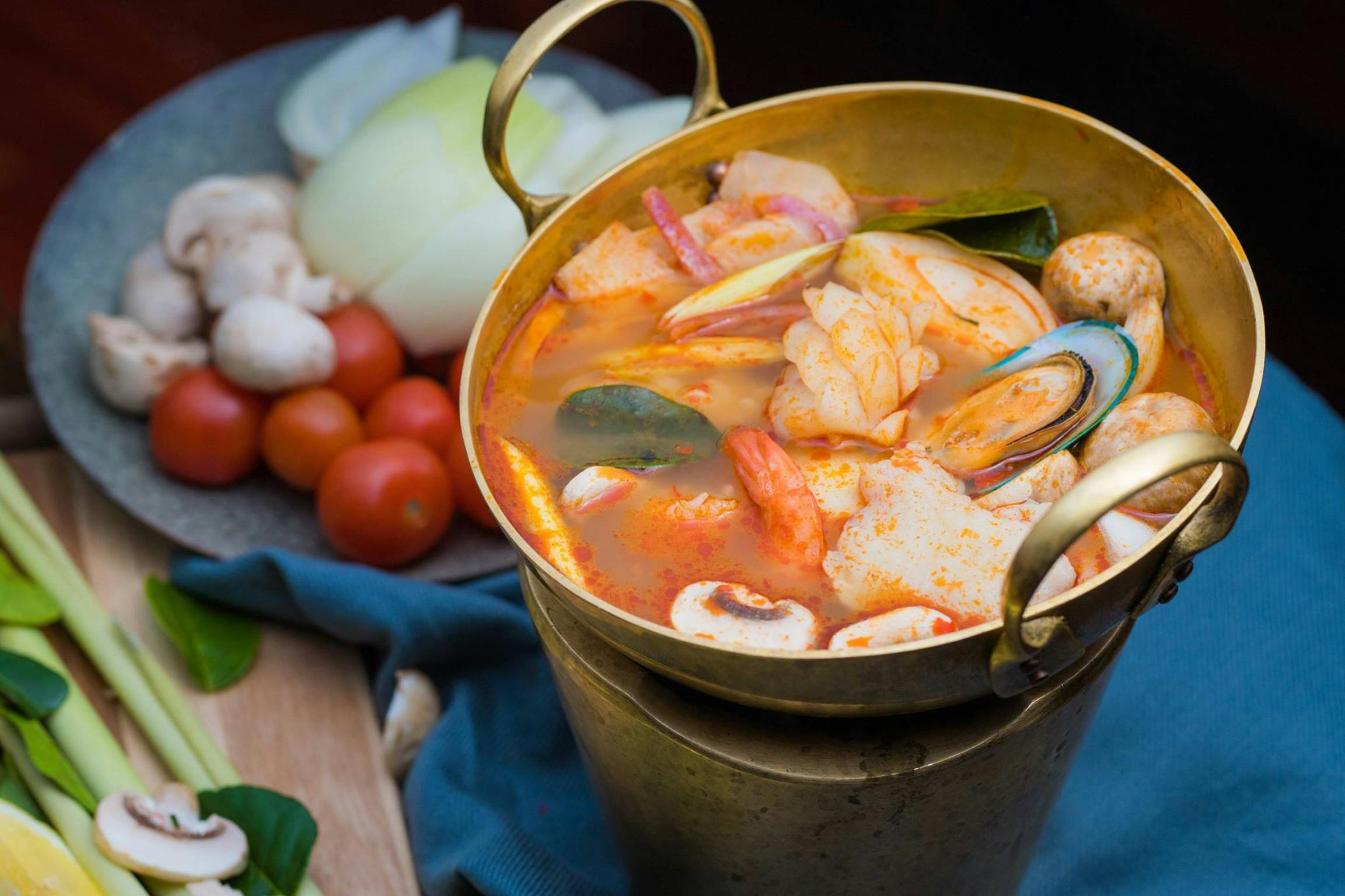 A bowl of seadood soup