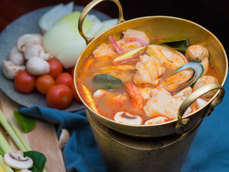 A bowl of seadood soup