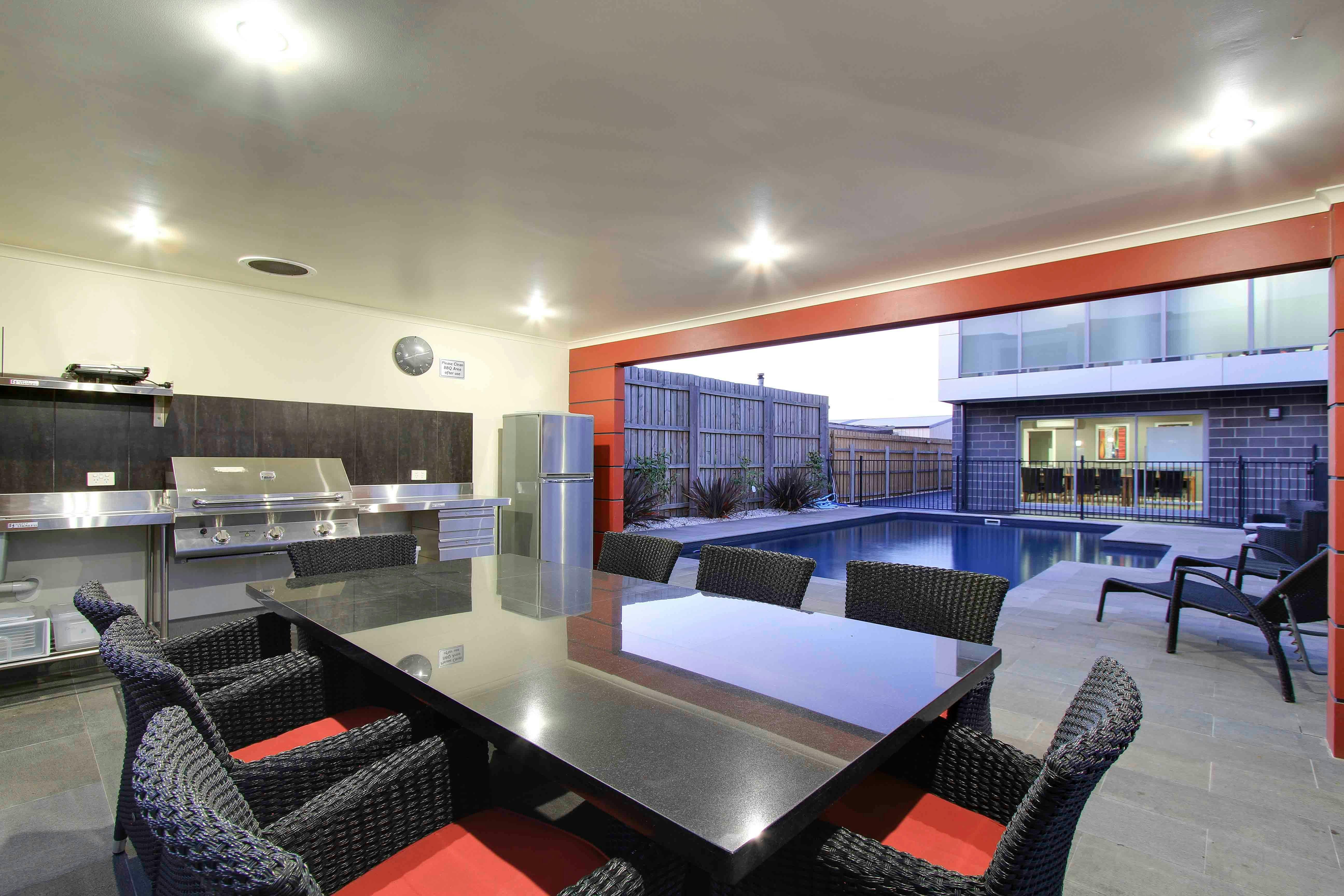 BBQ and pool area