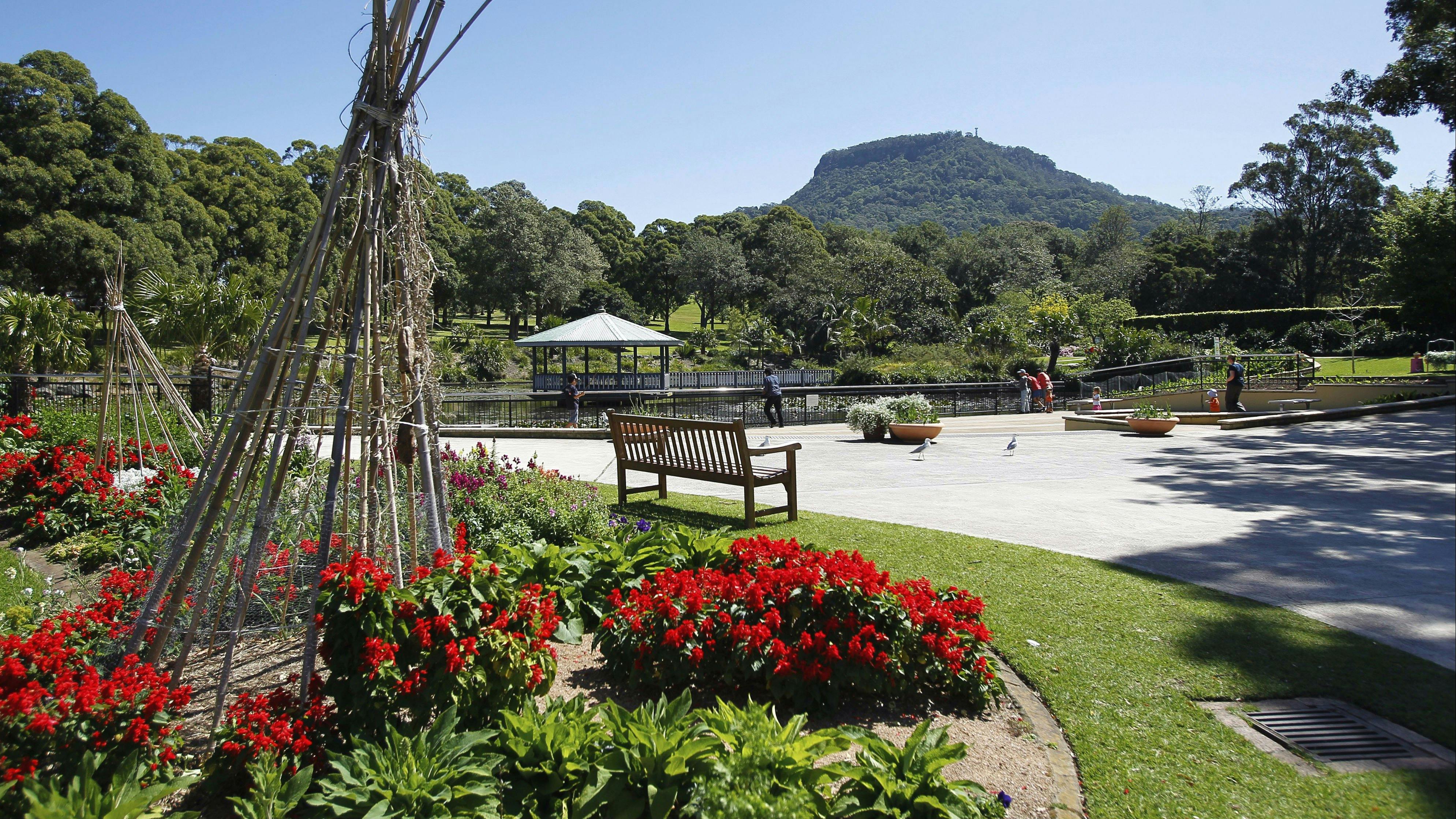 View at the lake in garden