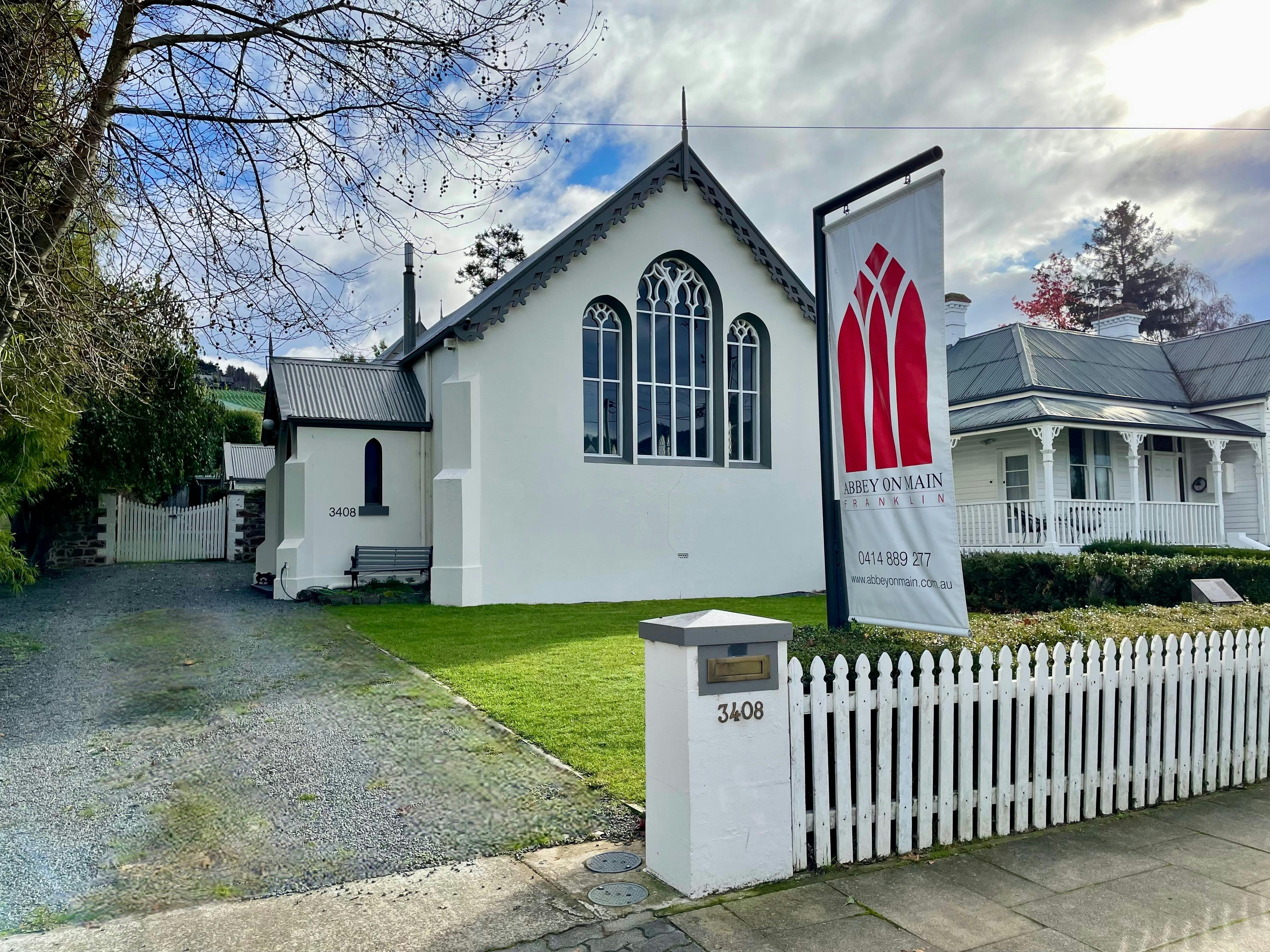 photo of the church at the front of the property